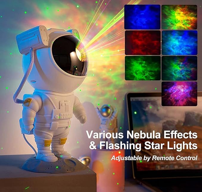 SFOUR Astronaut Galaxy Projector Night Light,Lights for Bedroom,Kids Room Decor Aesthetic, Adjustable Head Angle,Gift for Kids Adults Home Party Ceiling Decor,Christmas Gift