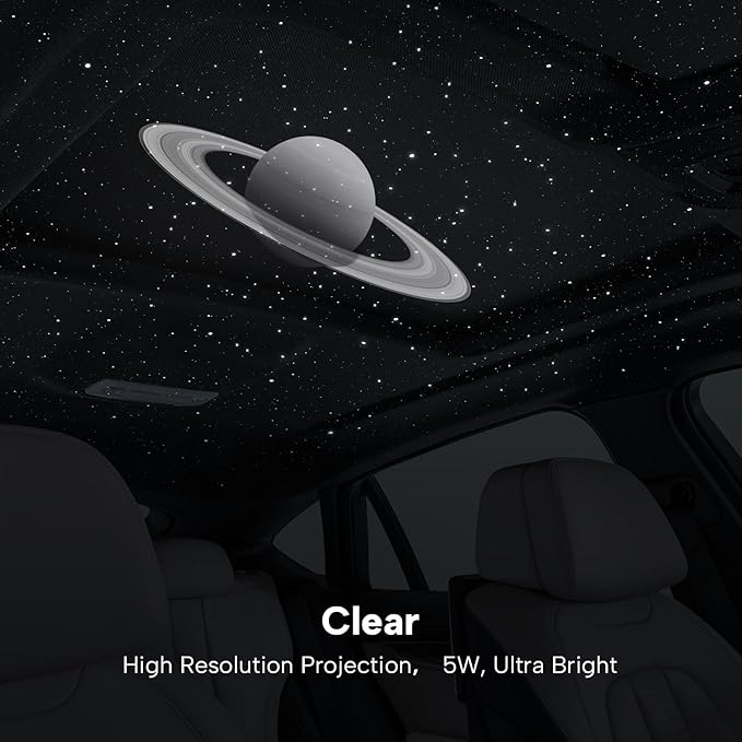 Car Star Projector with Air Freshener, Ceiling Ambient Light with 6 Scents, Auto On/Off, Vent Clip Accent Light with Diffuser(Saturn)