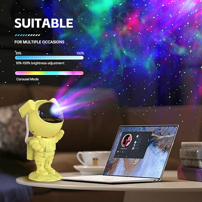 SFOUR Astronaut Galaxy Projector Night Light,Lights for Bedroom,Kids Room Decor Aesthetic, Adjustable Head Angle,Gift for Kids Adults Home Party Ceiling Decor,Christmas Gift