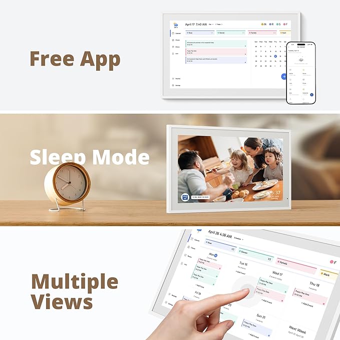 Dragon Touch 21.5 inch Digital Calendar Chore Chart – Interactive Touchscreen, Smart Family Planner, Hearth Display Desk Digital Calendar Seamless Scheduling