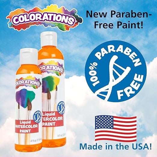 Colorations Liquid Watercolor Paint, 8 fl oz, Yellow, Non-Toxic, Painting, Kids, Craft, Hobby, Fun, Water Color, Posters, Cool effects, Versatile, Gift