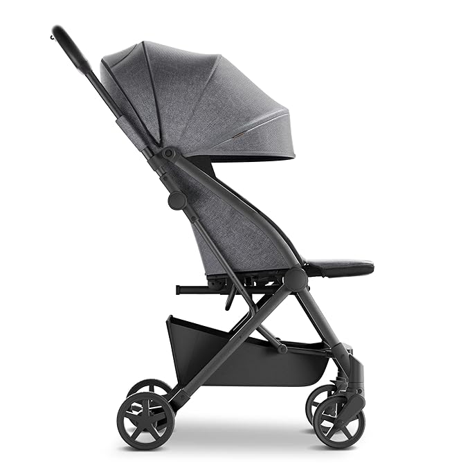 Mompush Lithe V2 Lightweight Travel Stroller, Compact Foldable Baby Stroller with Travel Bag, One-Hand Fold Stroller, Snack Tray, Mechanical Recline Seat, Airplane-Ready, Organizer & Rain Cover