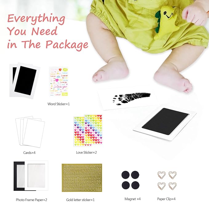 Inkless Baby Hand and Footprint Kit,Clean Touch Ink Pad for Baby Footprint Kit,No Mess Dog Paw Print Kit,DIY Footprint Ink for Baby Keepsake Gifts for Boys and Girls