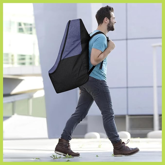 Padded Car Seat Travel Bag for Airplane, Heavy Duty Backpack for Air Travel, Water-Resistant Carrier with Shoulder Strap, Fits Most Car Seats (Blue+Black)