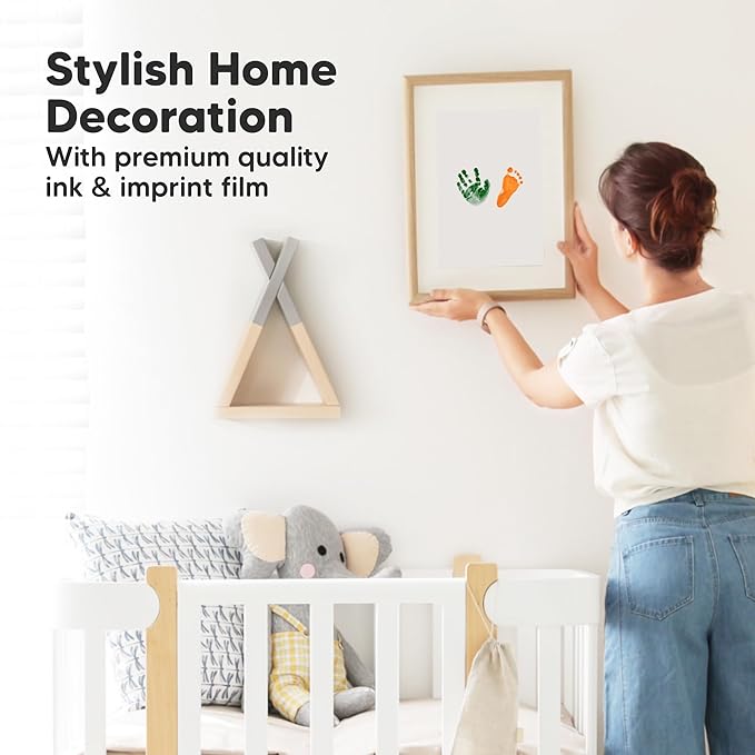 4-Pack Inkless Baby Hand and Footprint Kit - Mess Free Ink Pad for Newborn Keepsake, Dog Nose & Paw Print Kit, Clean Touch Ink Pad for Baby Hand & Footprints, Ideal New Mom Gifts (Autumn)