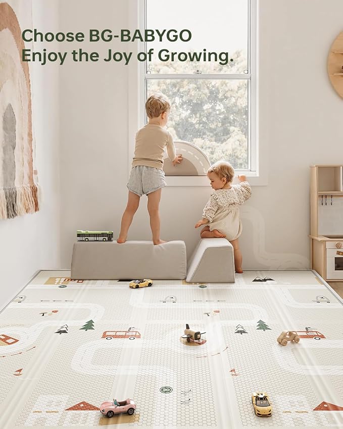 Baby Play Mat 47x47 Foldable Baby Play Mat for Playpen 50x50 Playpen Mat Reversible Foam Play Mat for Baby to Play on Floor 0.4" Crawling Baby Girl Play Mat for 50x50 Playpen(47 * 47 * 0.4)