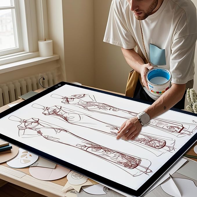 KOBAIBAN Upgrade Rechargeable A1 Light Pad for Diamond Art Painting(35.4''x 23.6''), Extra Large LED Tracing Light Box for Drawing,6000mAh Battery Powered Light Board, Light Table for Artist Sketching