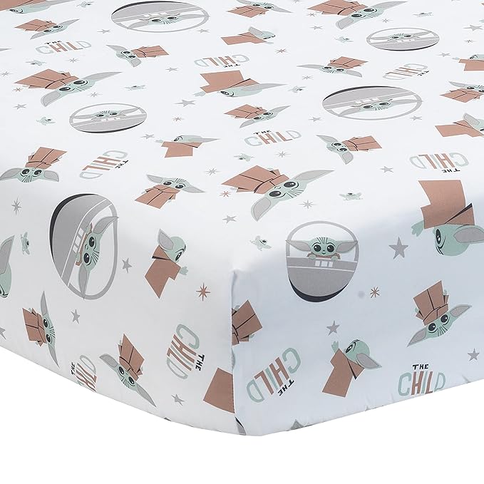 Lambs & Ivy Star Wars The Child Baby Yoda Nursery 3-Piece Baby Crib Bedding Set