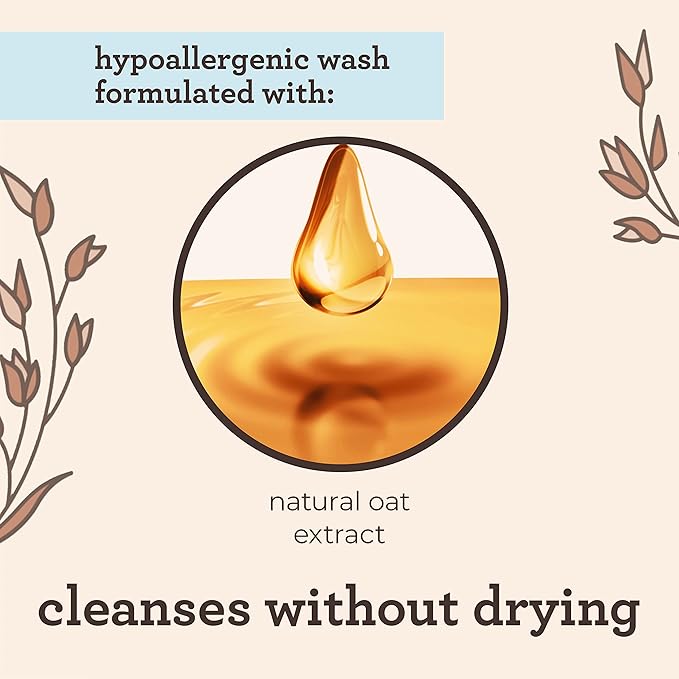 Aveeno Baby Daily Moisture Body Wash & Shampoo with Natural Oat Extract, Hypoallergenic, Tear-Free, Paraben-Free, pH-Balanced Formula For Sensitive Hair & Skin, 33 fl oz