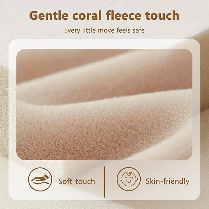 Baby Play Mat for Floor, 1.3'' Thick Memory Foam Tummy Time Mat - Super Soft Coral Velvet Nursery Rug with Non-Slip Backing, Crawling Rug for Toddlers/Infants, Yoga & Tatami Use, 79''x 118''