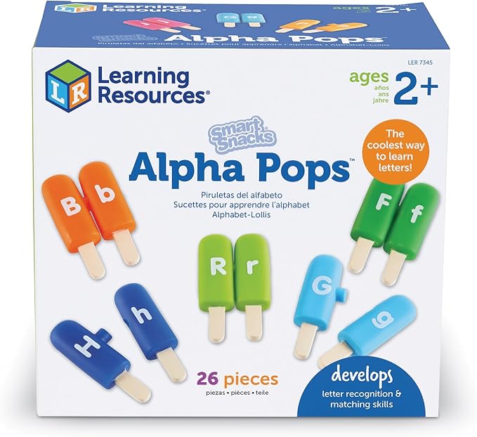 Learning Resources Smart Snacks Alpha Pops, 26 Pieces, Age 2+, Toys for Toddlers, Toddler Alphabet, Learning ABC, Learning Toys, Stocking Stuffers for Kids