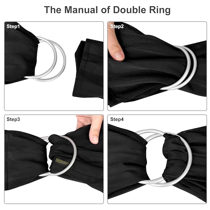 Water Ring Sling Baby Carrier, Adjustable Lightweight Breathable Newborn Carrier Sling for Summer, Swimming, Pool, Beach, Front Chest Mesh Infant Wrap Carrier for Baby Gift(Black)