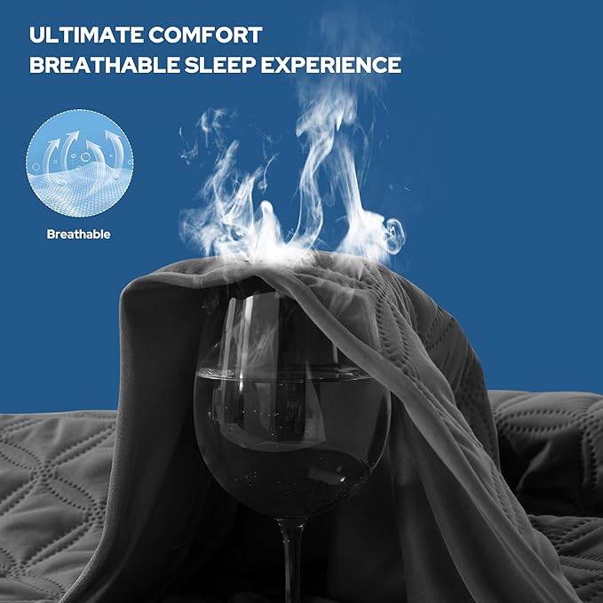 2 Pack Waterproof Mattress Protector, Twin Size Mattress Pad Noiseless with Deep Pocket Fitted for 6"-15", Breathable Dirt-Proof Single Bed Mattress Cover for Bedroom, Dorm Room (Gray)