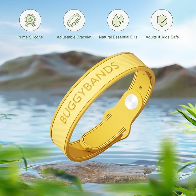 Mosquito Repellent Bracelets,12 Pack Silicone Mosquito Repellent Bands with DEET Free, Natural & Waterproof Bug Wristbands for Kids and Adults, Outdoor Traveling Protection
