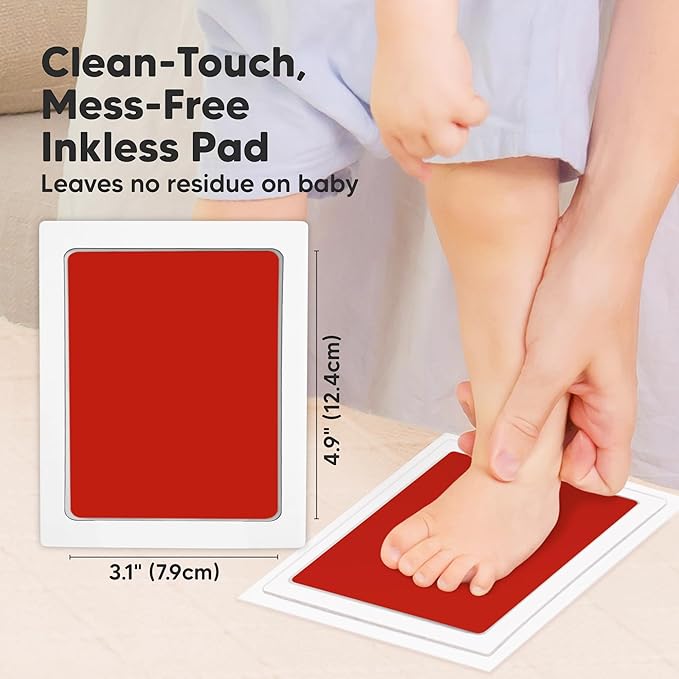 4-Pack Inkless Baby Hand and Footprint Kit - Mess Free Ink Pad for Newborn Keepsake, Dog Nose & Paw Print Kit, Clean Touch Ink Pad for Baby Hand & Footprints, Ideal New Mom Gifts (Halloween, L)