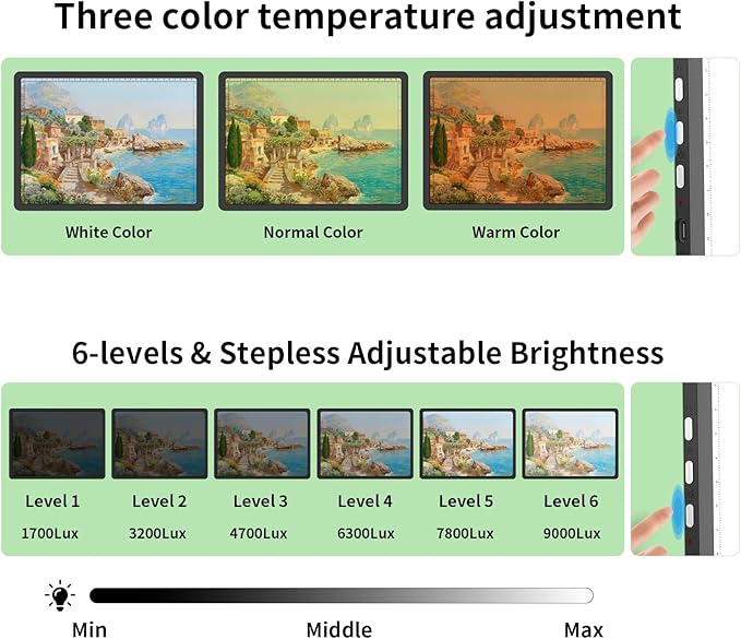 Phylosal Rechargeable A4 Light Pad with Carry Bag, Ultra-Thin Magnetic Tracing Light Box for Drawing, Diamond Art Painting Light Board with Side Button, Super Bright Light Table for Sketching (Black)