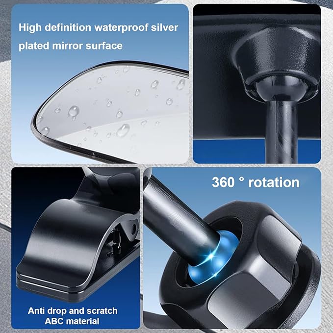 Universal Car Interior Rearview Baby Mirror Wide Angle Convex Mirror Clip-on mirrors for Viewing Rear Passengers(giraffe)