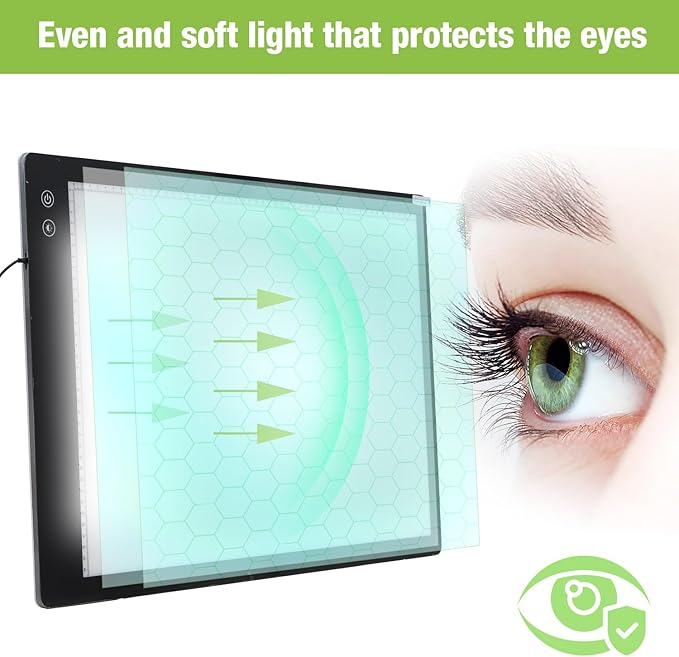 Zocelight Rechargeable A2 Light pad for Diamond Painting,A2 Light Board with 5200mAh Battery,6 Levels Dimming/3 Color temperatures 5500 Lux Super Bright Light Box for Drawing,Sketching,Animation