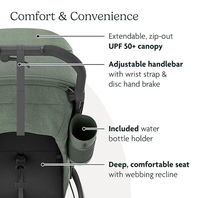 UPPAbaby Ridge Jogging Stroller/Durable Performance Jogger with Never-Flat Tires/Built for Walking, Running, Hiking/Water Bottle Holder & Basket Cover Included/Gwen (Green Mélange/Carbon Frame)