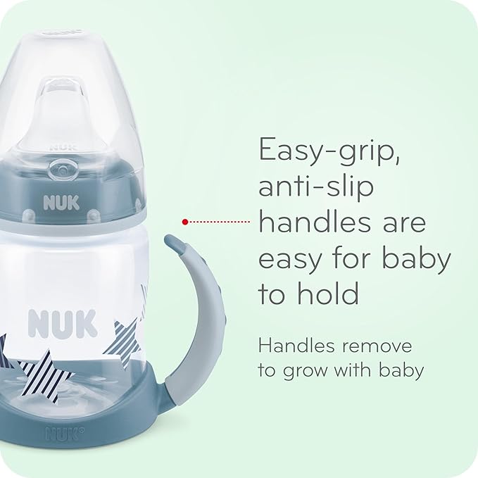 NUK Learner Cup, 10 oz, 2 Pack, 8+ Months – BPA Free, Spill Proof Sippy Cup