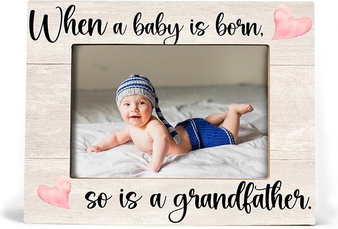 Baby Picture Frame, Ultrasound Picture Frames, New Grandfather Gifts First Time 2025, Grandfather Frame, When a Baby is Born So is a Grandfather, Picture Frame, Photo Frame 8X10(cream-coloured)