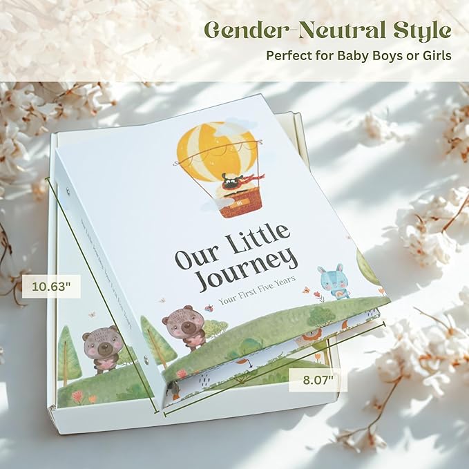 Baby Memory Book Keepsake | Minimalist First 5 Years Baby Book & Photo Album for Baby Boy or Girl| Gender Neutral Baby Journal Scrapbook for Milestones (Modern)