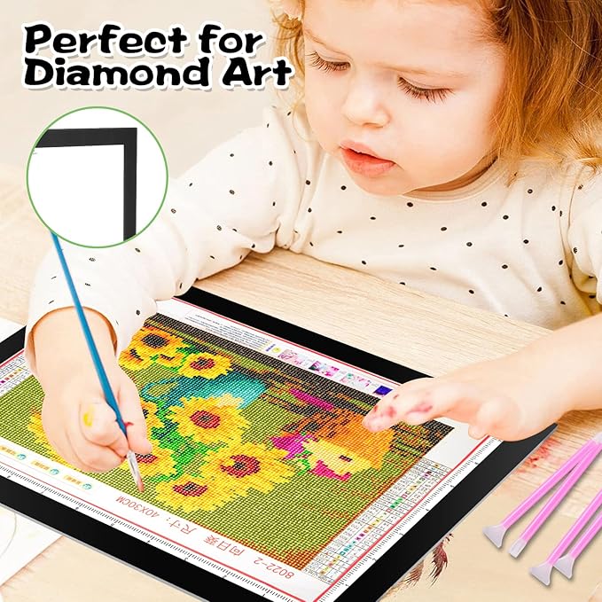 RTjoy A4 LED Light Tracing Box Pad, Adjustable 9x12 Inch USB Powered Artcraft Portable Light Copy Board for Tattoo Transferring Artists DIY Drawing Diamond Art Sketching