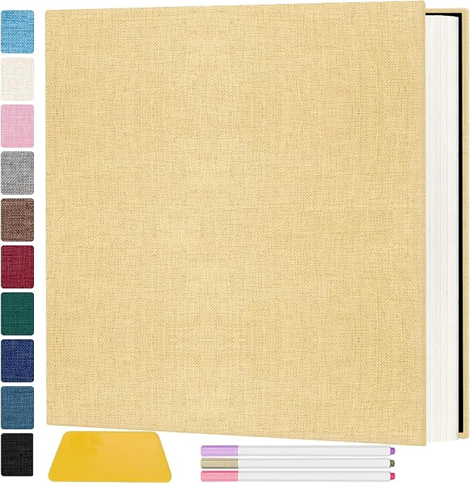 Zesthouse Large 18In Photo Album Self Adhesive 60 Pages, Scrapbook Albums with Sticky Page Holds 10x12 & 8x10 & 5X7 & 4x6 Pictures, DIY Photo Book Ideal Gift for Family Wedding Baby