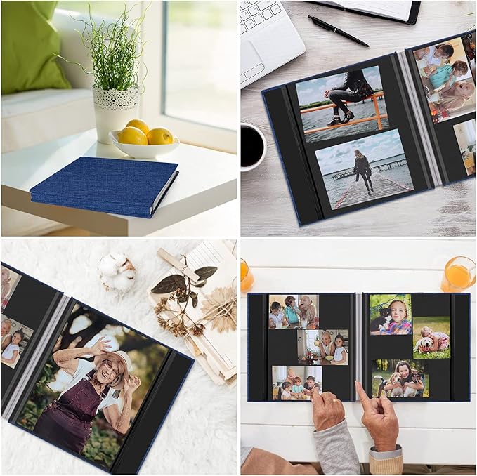 Zesthouse Photo Album Self Adhesive Pages, 60 Pages Magnetic Scrapbook Albums with Sticky Page,Photos Album Holds 8x10 & 5X7 & 4x6 & 6x8 & 3x5, Large Picture Book Ideal for Family,Wedding,Baby