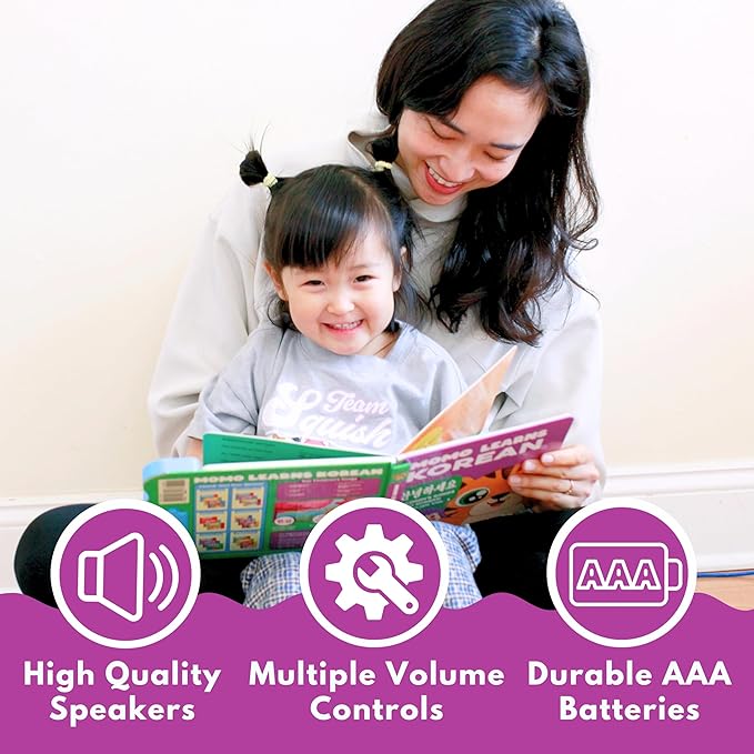 New! Learn Korean for Kids, Momo Learns Korean Vol. 3, Bilingual Korean Baby Book for Kids, Babies & Toddlers 1-3, Kids Board Book w/ Hangul, First Words & Songs, Language Toy for Preschoolers 0-3