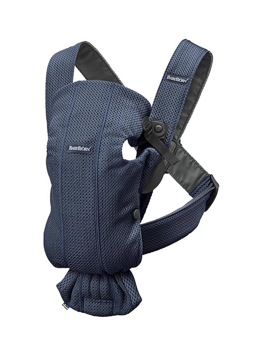 BabyBjörn Baby Carrier Mini,Navy Blue, 3D Mesh | Newborn Carrier (7-25 lbs), Ergonomic, Easy-to-Use