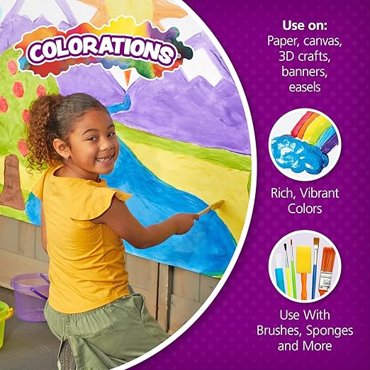 Colorations Liquid Watercolor Paint, 8 fl oz, Yellow, Non-Toxic, Painting, Kids, Craft, Hobby, Fun, Water Color, Posters, Cool effects, Versatile, Gift