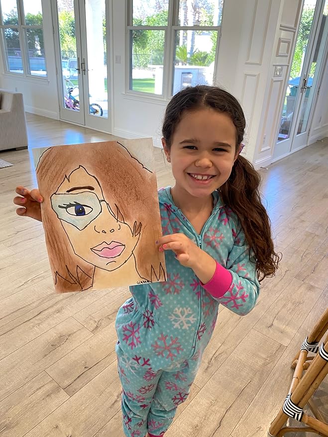 Guide Dots Kid's Art Confidence Kit with Light Up Bright Board – Drawing & Painting Kit – Video Instructions – Art Supplies, Markers, Chalk Pastels, Watercolors – Gift For Boys, Girls, Teens – Ages 8+