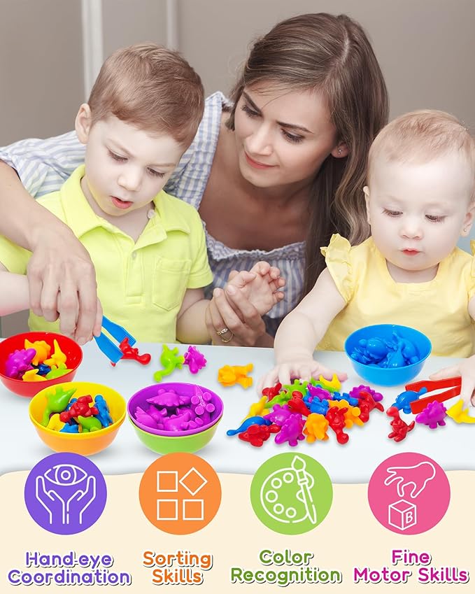 Yetonamr Counting Dinosaurs Montessori Toys for 3 4 5 Years Old Boys Girls, Toddler Preschool Learning Activities Sensory Toys Birthday Gifts