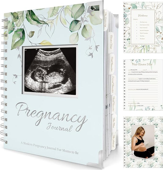 Pregnancy Journal for First Time Moms Gifts - 90 Pages Hardcover Pregnancy Memory Book, Beautiful & Cute Baby Book Keepsake, Ultrasound Baby Scrapbook, Mom To Be Gift (Frost)