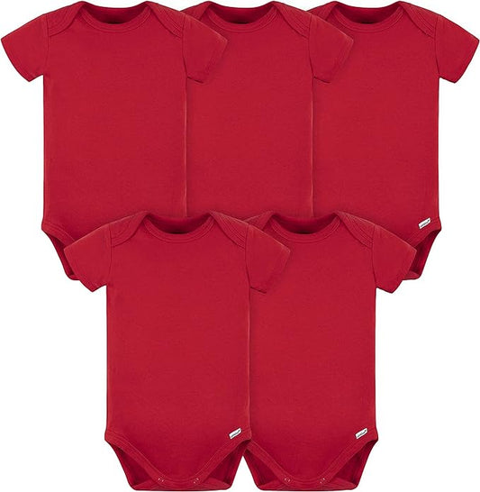 Gerber baby-boys 5 Pack Onesies Multi-packs Bundle Interlock 180 Gsm