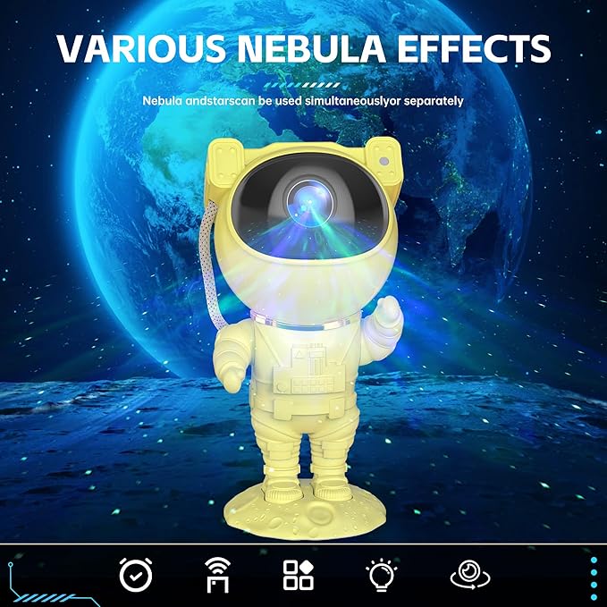 SFOUR Astronaut Galaxy Projector Night Light,Lights for Bedroom,Kids Room Decor Aesthetic, Adjustable Head Angle,Gift for Kids Adults Home Party Ceiling Decor,Christmas Gift