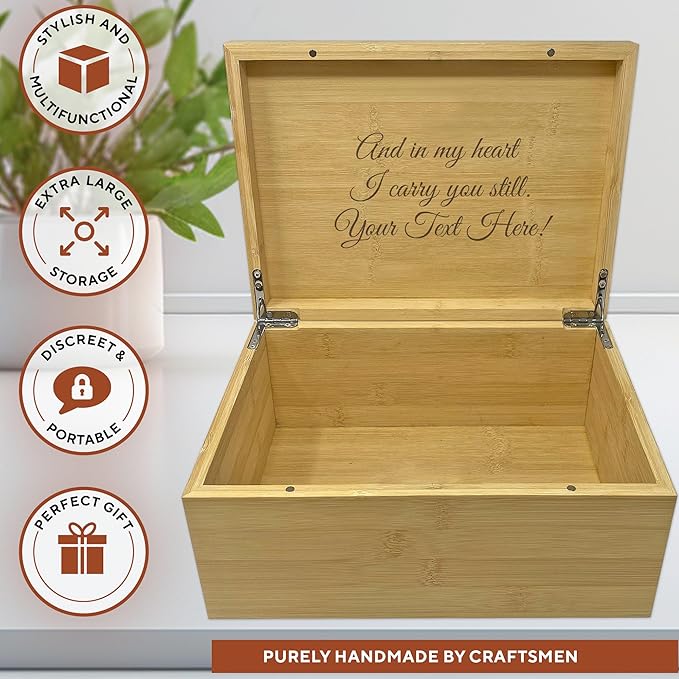 Dad Gifts from Son - Custom Engraved Wooden Box with Kids Names, Unique First Father's Day Gift Ideas, Customized Gifts for Dad for Christmas, Papa Grandpa Gift Fathers Day from Grandkids 11x8x4.75 in