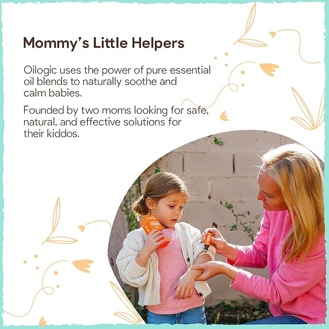 Oilogic Bug Bite Itch Roll-On Essential Oil for Kids - 100% Pure Essential Oils for Soothing Skin - Gentle, Kids-Safe Formula for Toddlers & Children, Indoor & Outdoor Use, 9ml