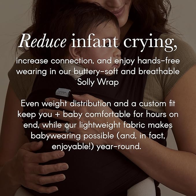 Solly Baby Wrap, Buttery-Soft Baby Carrier Newborn to Toddler 8-25 Lbs., Lightweight & Hands-Free Infant Sling Wrap, Breathable Summer Carrier, Baby Wearing & Postpartum Essential, New Mom Gift, Spelt
