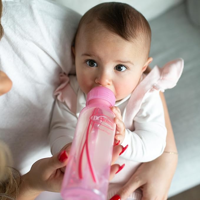 Dr. Brown's Natural Flow Anti-Colic Options+ Special Edition Pink Baby Bottle Gift Set with Soft Sippy Spout Transition Cup, Flexees Teether, Bottle Cleaning Brush and Travel Caps