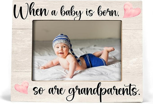 Baby Picture Frame, Ultrasound Picture Frames, When a Baby is Born So is a Grandparents, New Grandparents Gifts First Time 2025, Photo Frame 4x6(cream-coloured)