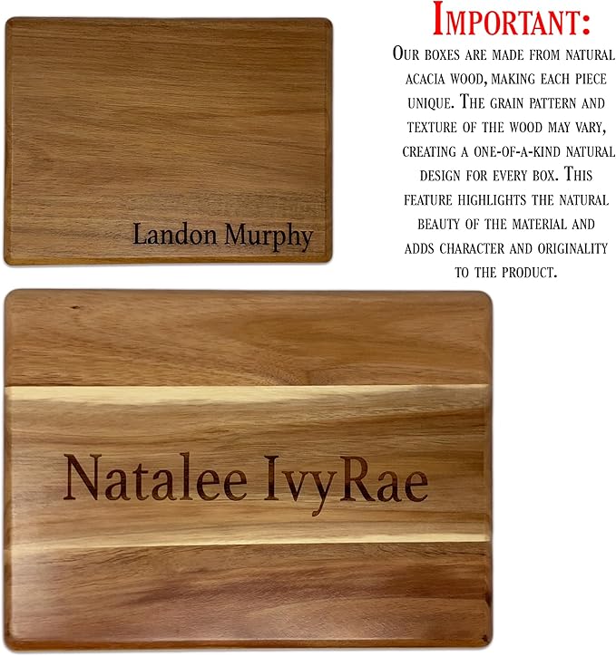 Dad Box with Kids Names - Custom Keepsake Box for Memories with Engraved Children Names, Personalized Fathers Gifts from Daughter/Son/Family, Birthday Gifts for Dad from Kids, 11.5x8.5x5.5 in