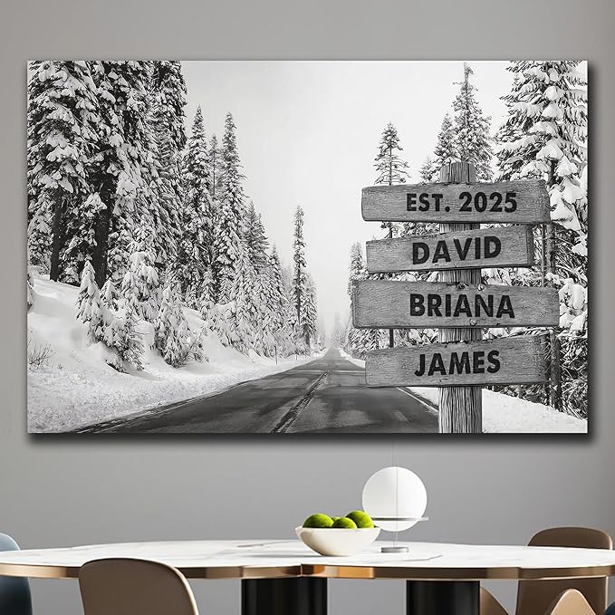 Personalized Father's Day Family Names Street Custom Multi-Name Date of Birth Vintage Street Sign Happy Fathers Day Poster Canvas Wall Art Best Gifts for Dad Husband from Daughter Son Wife Kids #19