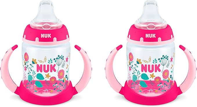 NUK Learner Cup, 5oz, 2-Pack, Flowers – BPA Free, Spill Proof Sippy Cup