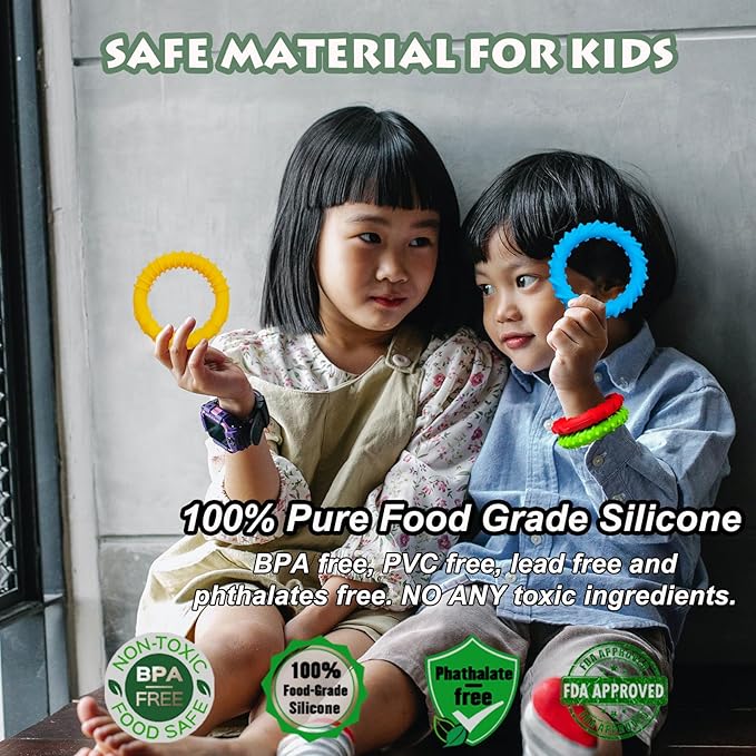 Sensory Chew Bracelets for Boys and Girls, 4 Pack Fidget Bracelet for Kids with Autism ADHD Anxiety Texture Soft Silicone, Oral Motor Aids Toddler Bracelets Sensory Chew Toys for Kids Chewing Biting