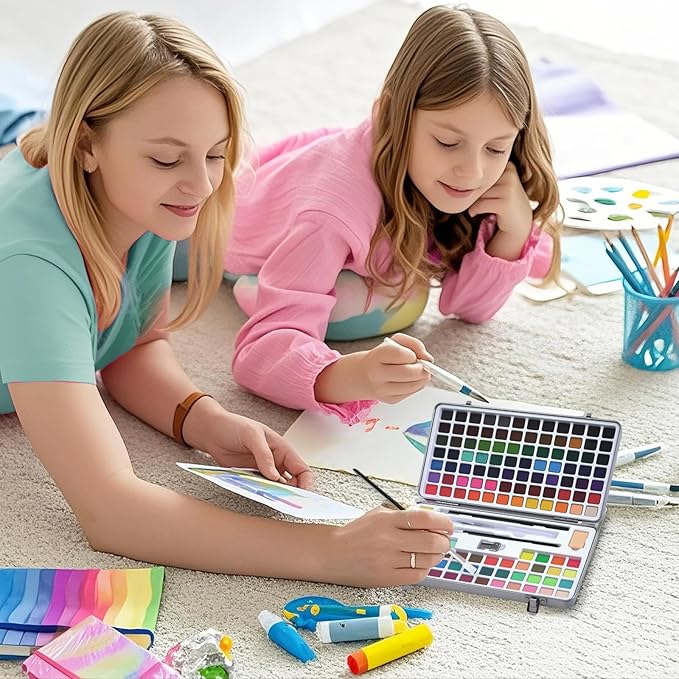 Tavolozza Fine Arts Watercolor Paint Set, 128 Colors Paint with Water Brush Pens and Drawing Pencil - Ideal for Painting, Drawing, and Art Supplies for Kids and Adults - Perfect Starter Kit