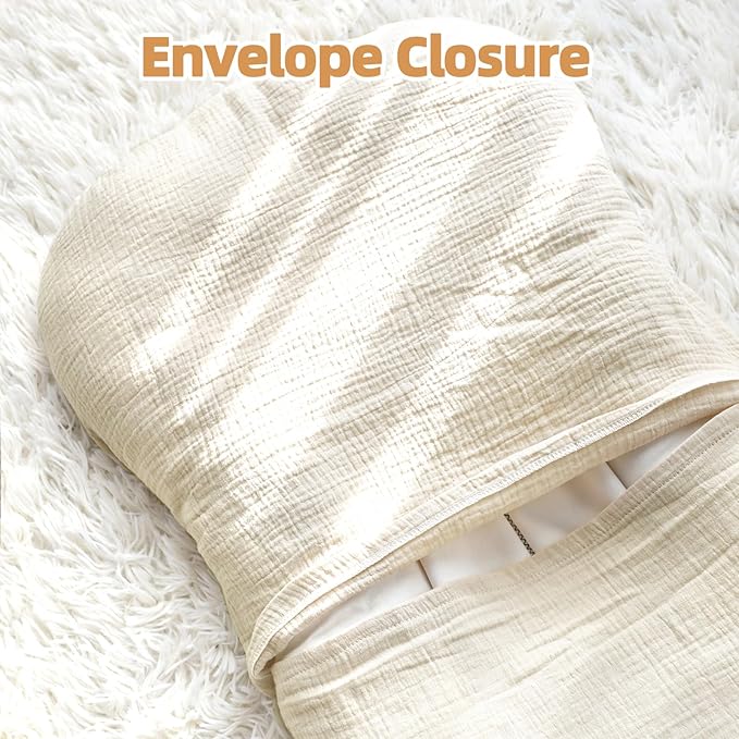 Hooyax Muslin Baby Lounger Cover 1 Pack, 100% Cotton Soft & Breathable Infant Lounger Covers Only for Newborn (Cream)