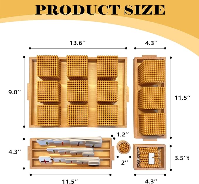 Montessori Golden Beads,Montessori Counting Beads,Montessori Math Materials,Preschool Education Toys Math Bank Game