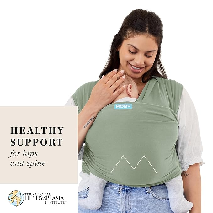 Moby Baby Wrap Carrier Classic for Newborns to Toddlers (8-33lbs), Infant Sling Carrier, Lightweight & Hands Free Design, Adjustable for All Body Types (Pear)